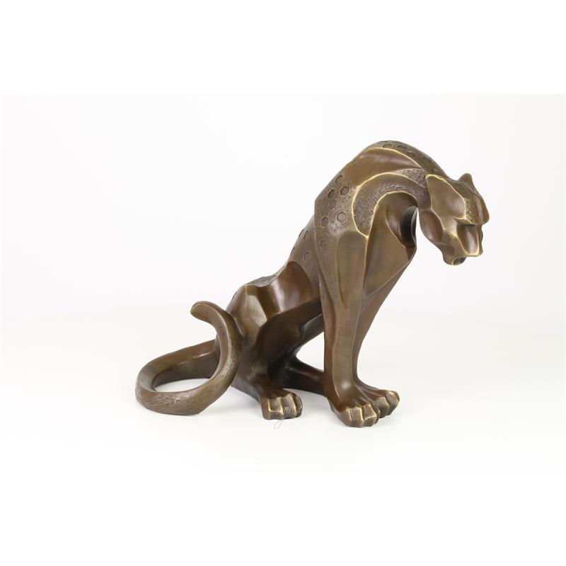 Beeld - Bronzen Jaguar - Modern sculptuur Dieren - 28.9 cm hoog