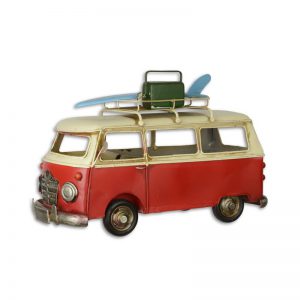 Beeld - Tinnen model - 17,7 cm hoogte - Rode Hanomag Surf bus