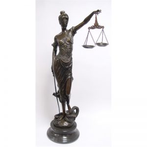 Vrouwe Justitia - Bronzen sculptuur - Bronzen beeld