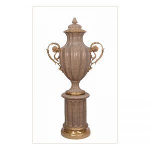Vaas - Bronzen elementen - 133,6 cm hoogte - Porseleinen Vaas Klassiek