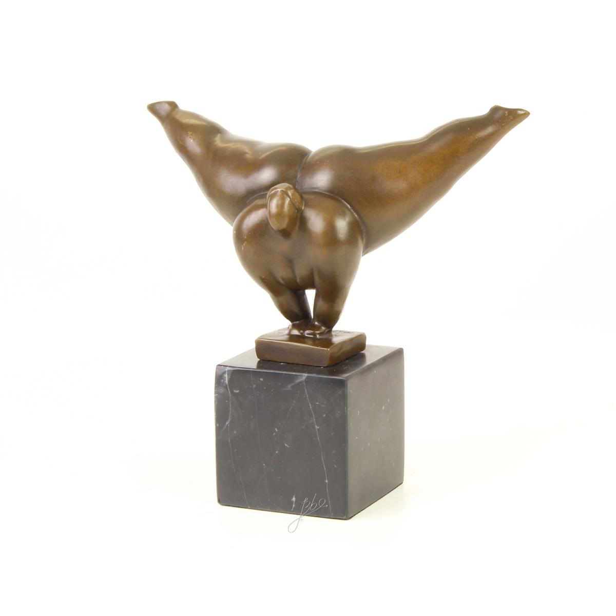 Bronzen sculptuur Danser - Bronzen beeldje - Dikke dames - 22,5 cm hoog