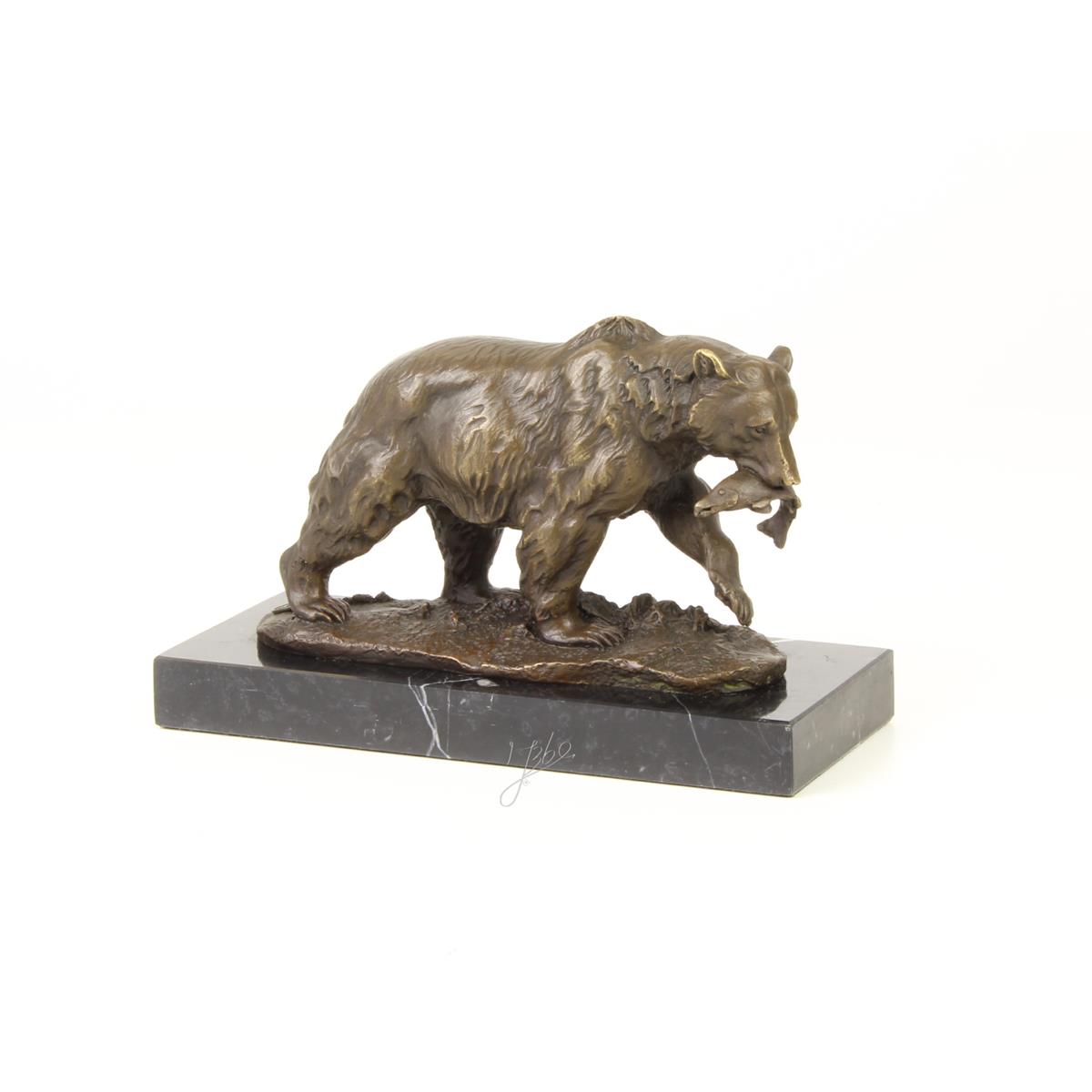 Grizzlybeer - Bronzen beeldje - Dierenrijk - 12,6 cm hoog