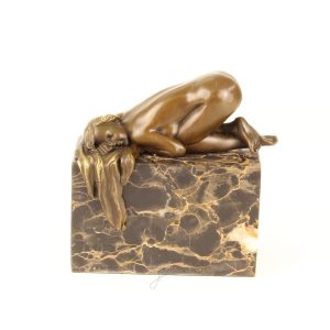 Naakte dame - Bronzen beeldje - Sculptuur