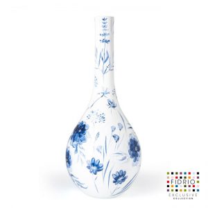 Design vaas Bottle - Fidrio Dutch Blue - Handpainted