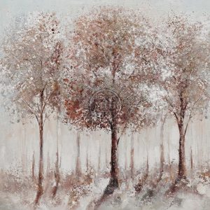 80 x 80 cm Olieverfschilderij Bomen herfstkleur canvas handgeschilderd