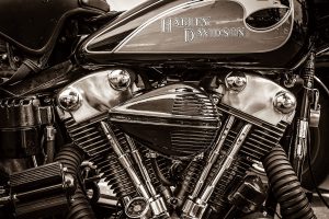Glasschilderij motor Harley Davidson schilderij fotokunst 60x90 cm woonkamer slaapkamer
