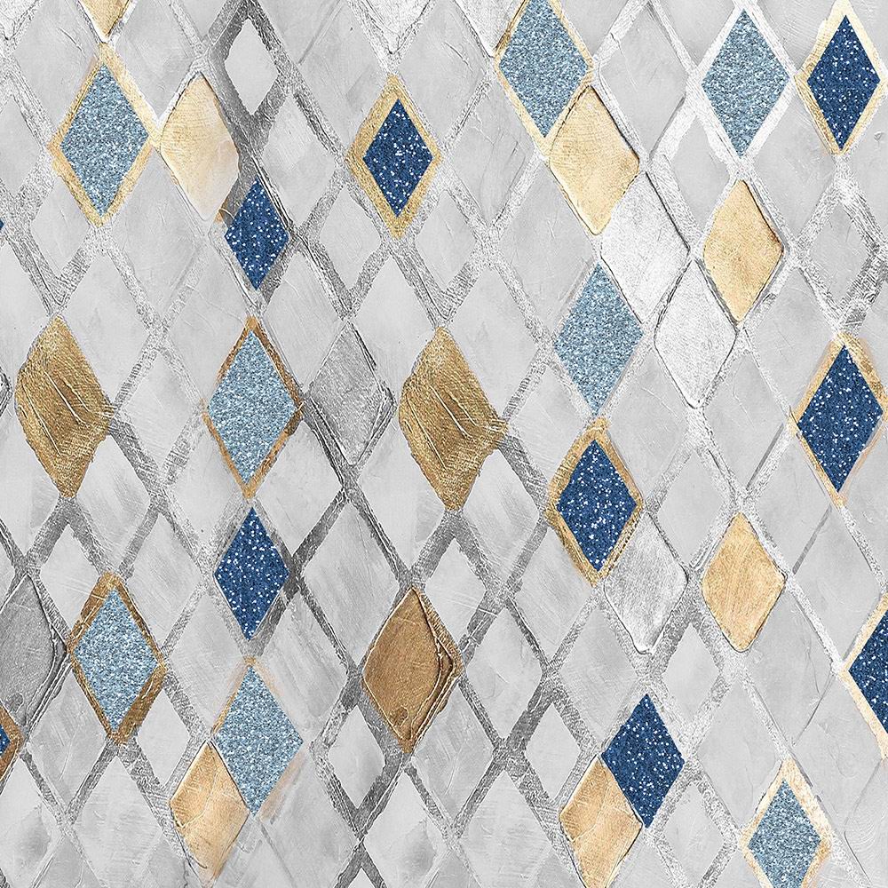 Olieverfschilderij schilderij ruiten handgeschilderd 100x100 woonkamer slaapkamer