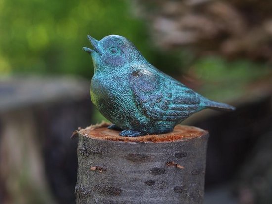 Beeld brons - Tuinbeeld - Vogel - 8 cm hoog - Bronzartes