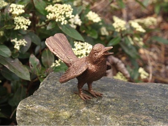 Beeld brons - Vogel met gespreide vleugels - 8 cm hoog - Bronzartes