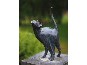 Tuinbeeld - bronzen beeld - Moderne kat - Bronzartes - 31 cm hoog