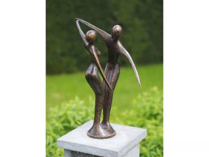 Tuinbeeld - modern bronzen beeld - Danspaar - Bronzartes - 42 cm hoog