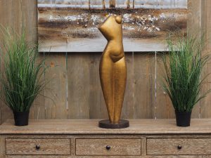 Tuinbeeld - modern bronzen beeld - Vrouwenbuste - Bronzartes - 70 cm hoog