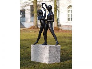 Tuinbeeld - bronzen beeld - Modern danspaar - 147 cm hoog