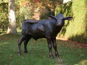 Tuinbeeld - bronzen beeld - Koe - 95 cm hoog