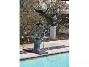 Tuinbeeld - bronzen beeld - 4 Eenden fontein - 163 cm hoog
