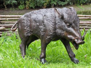 Tuinbeeld - bronzen beeld - Everzwijn - 55 cm hoog