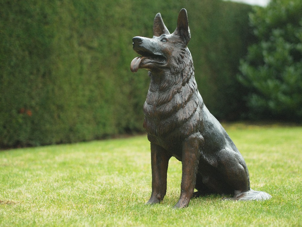 Leeds Tijd adopteren Tuinbeeld - bronzen beeld - Zittende hond - Trendybywave.nl