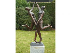 Tuinbeeld - bronzen beeld - Modern danspaar - 135 cm hoog