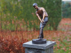 Tuinbeeld - bronzen beeld - Golfer - 0 cm hoog