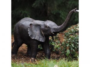 Tuinbeeld - bronzen beeld - Kleine olifant - 68 cm hoog