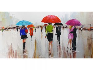 Olie op canvas - Regen - 70 cm hoog