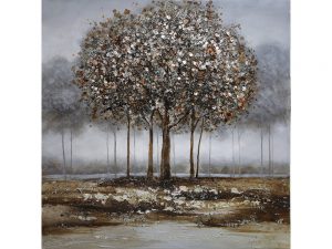 Olieverfschilderij  op canvas - Handgeschilderd schilderij Bomen - 100 x 100 centimeter