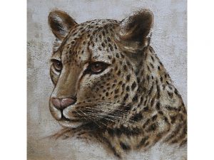 Olie op canvas - Luipaard - 100 cm hoog