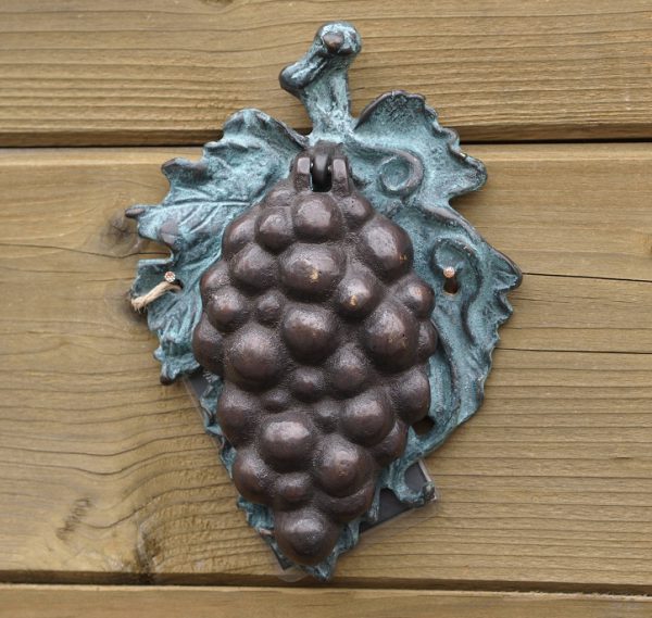Beeld brons - tuinbeeld - Druiventros deurkloper - 15 cm hoog