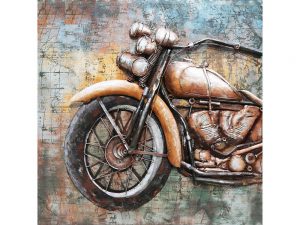 3D art Metaalschilderij - Motor fiets - handgeschilderd - 100 x 100 cm