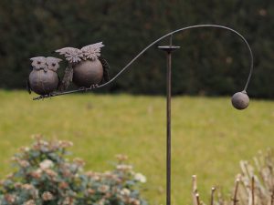 Tuinsteker - Balans uilen - 140 cm hoog
