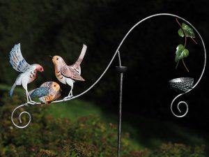 Tuinsteker - Balans vogels en voederbakje - 140 cm hoog