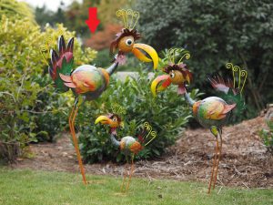 Tuinbeeld - Kleurrijke vogel  - 125 cm hoog