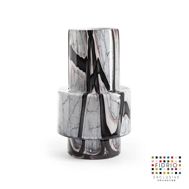 Design vaas Nuovo - Fidrio ONYX FLAME - glas, mondgeblazen bloemenvaas - hoogte 35 cm