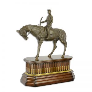Ruiter te paard - Bronzen sculptuur