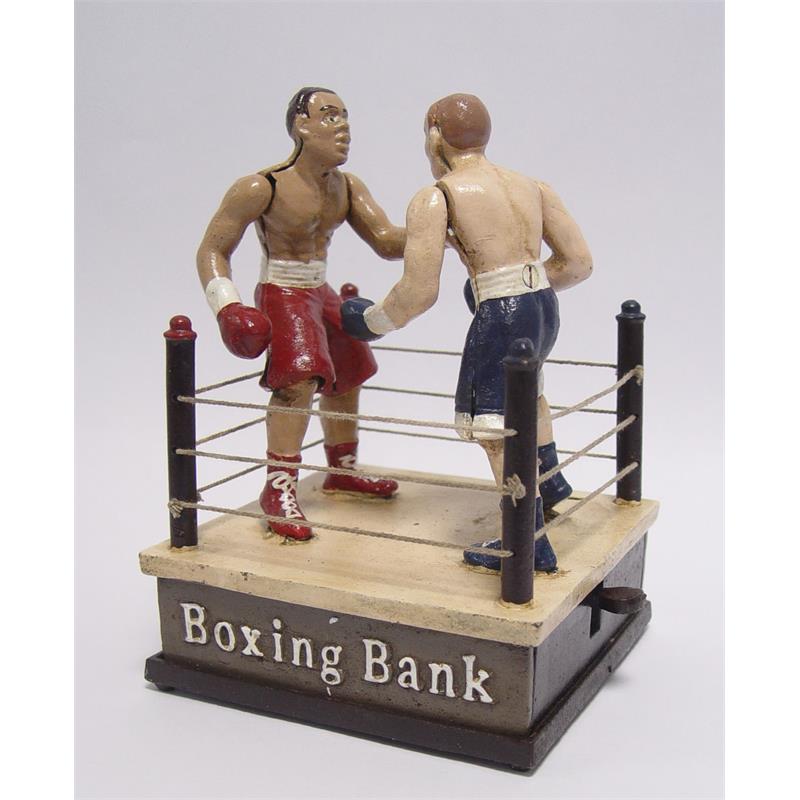Spaarpot Mechanisch - Boksende mannen - Leuke spaarpot kinderen - 20,5 cm hoog
