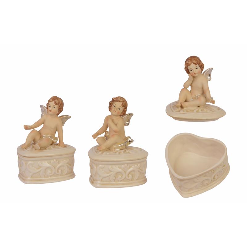 Doos - Set van 3 - 12,5 cm hoogte - Cupido figuren