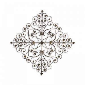 Gietijzeren Bloemen Ornament - Set van 2 - 67 cm breed - Wanddecoratie
