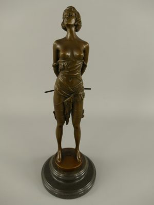 Bronzen beeld - Topless dame