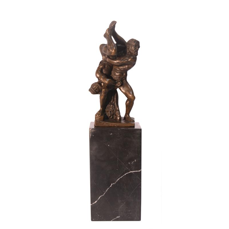 Bronzen beeld - Griekse goden - 28 cm hoogte - Hercules en Diomedes