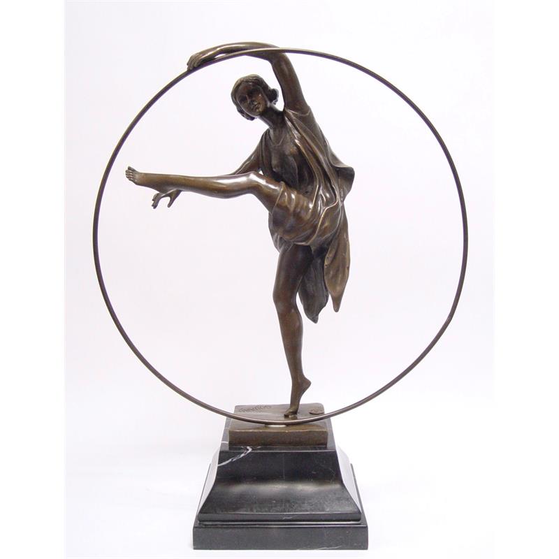 Danseres op voetstuk - sculptuur - h47 cm - Beeld brons