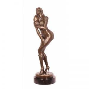 Erotische Pin-Up Girl - Beeld - Brons Sculptuur - h55,5 cm