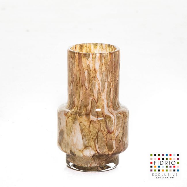 Design vaas Nuovo - Fidrio GOLD - glas, mondgeblazen bloemenvaas - hoogte 18 cm