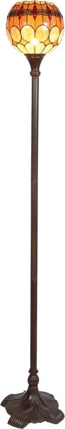 Vloerlamp met tiffany kap compl. 184x doorsnede:  27 cm 1x E27  bruin