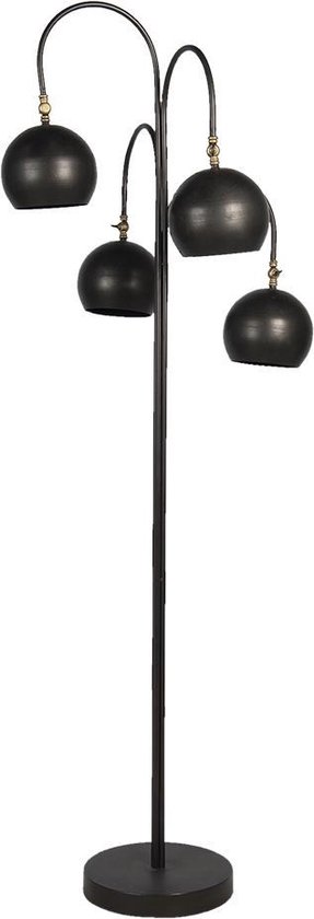 Vloerlamp   50x175 cm E27/max 4x60W - zwart ijzer - Rechthoek Staande Lamp