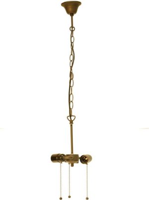 Snoerpendel Ketting Tiffany   19x160 cm E27/3x60W - bruin ijzer Trekfitting Pendellamp Verlichtingspendel