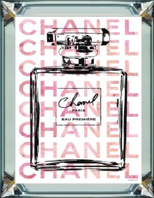 50 x 60 cm Spiegellijst met prent Chanel parfum Ter Halle prent achter glas