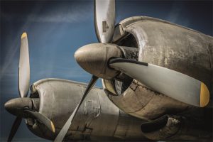 Dibond schilderij vliegtuig propeller 120x80 cm aluminium schilderij aluart exclusieve collectie