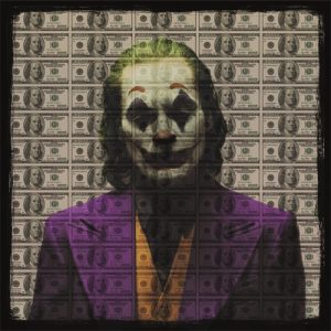 Dibond schilderij The Joker 100x100 cm aluart Mondiart
