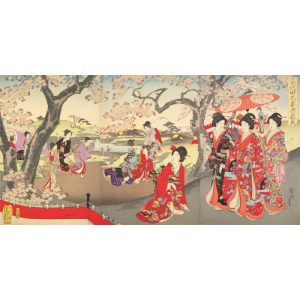 Dibond schilderij kimono blossom 100x50 cm aluminium schilderij aluart exclusieve collectie