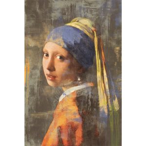 Dibond schilderij Meisje met de parel 80x120 cm aluminium schilderij aluart exclusieve collectie